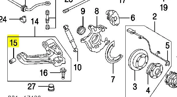 Silentblock del brazo de suspensión 15684068 General Motors