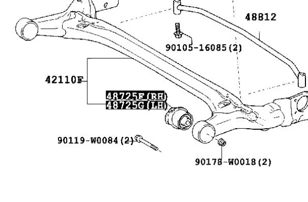 Suspensión, cuerpo del eje trasero Toyota Corolla R10