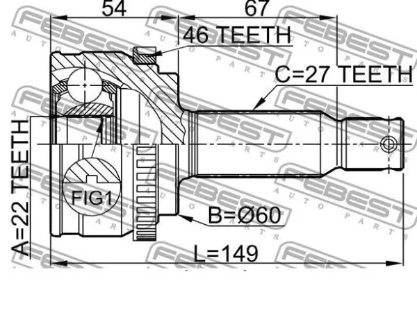 Junta homocinética exterior delantera Mazda CX-5 1 KE, GH