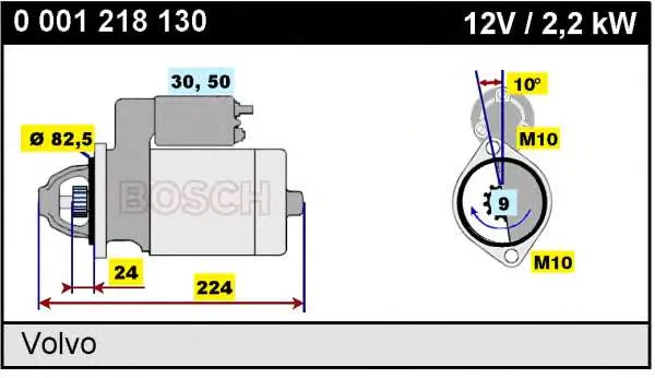 Motor de arranque 0001218130 Bosch