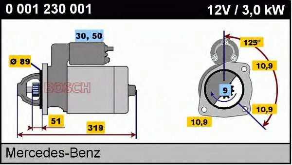 Motor de arranque 0001230001 Bosch