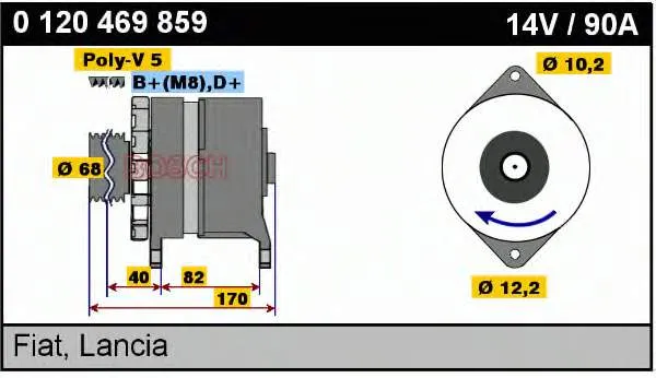 Alternador 0120469859 Bosch