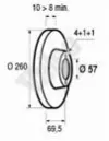 Disco de freno trasero Opel Astra 51, 52, F35, M35