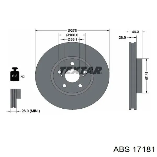 Freno de disco delantero Toyota Celica T16