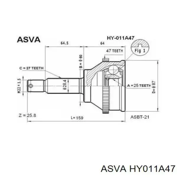 Junta homocinetica HY011A47 HDK