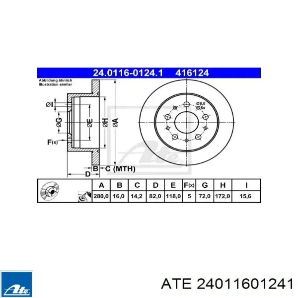 Disco de freno trasero Fiat Ducato 3 250