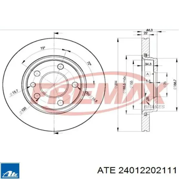 Disco de freno trasero Volkswagen Transporter 7HB, 7HJ, 7EB, 7EJ