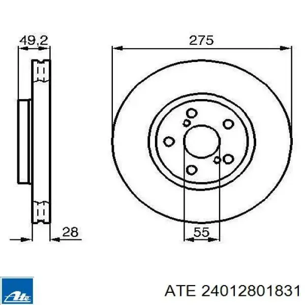 Freno de disco delantero Toyota Celica T16