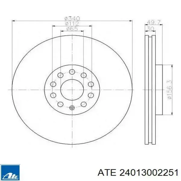 Freno de disco delantero Volkswagen Golf 8 CD1, DA1