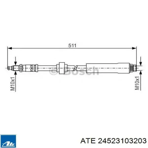 Latiguillo de freno delantero Opel Astra 51, 52, F35, M35