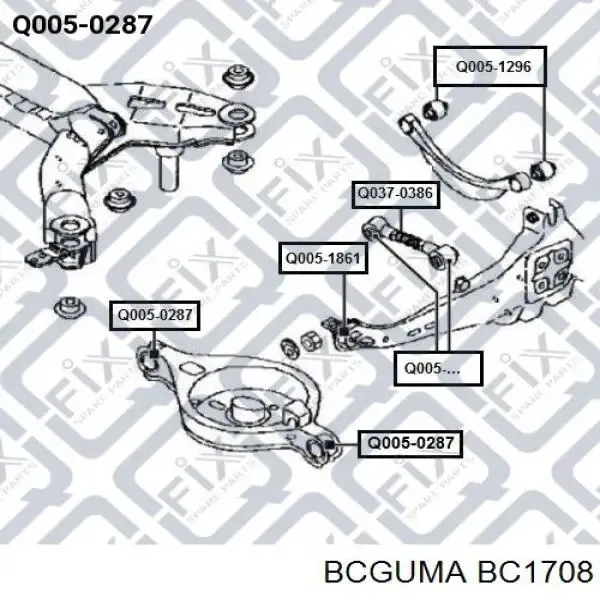 Buje del brazo inferior trasero BC1708 Bcguma