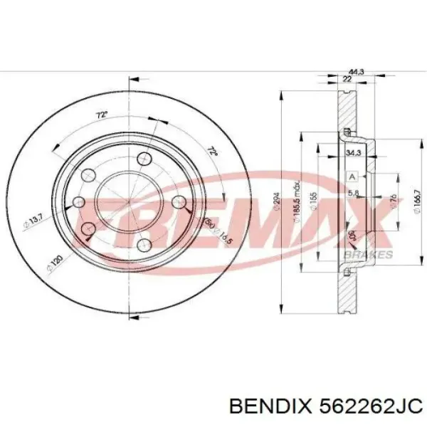 Disco de freno trasero Volkswagen Transporter 7HB, 7HJ, 7EB, 7EJ