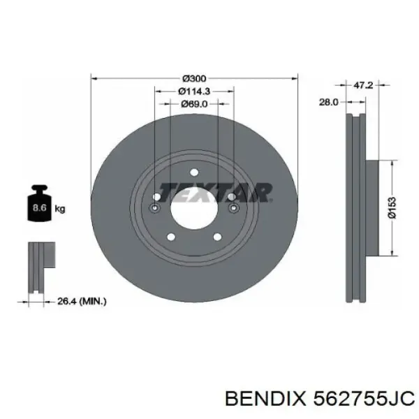 Freno de disco delantero KIA Sportage 3 SL