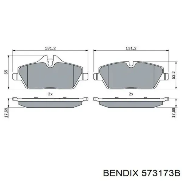 Pastillas de freno 573173B Jurid/Bendix