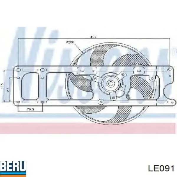 Ventilador del motor LE091 Beru
