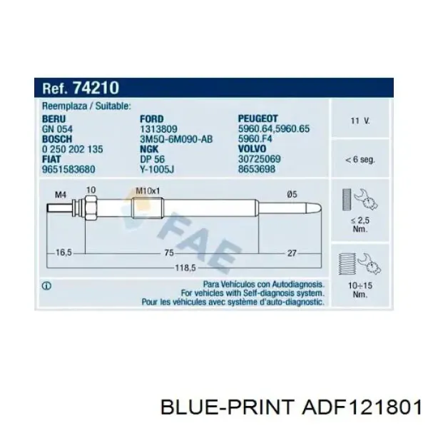 Bujía de precalentamiento GX130 CRE