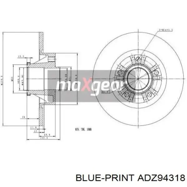 Disco de freno trasero Renault Trafic 2 FL