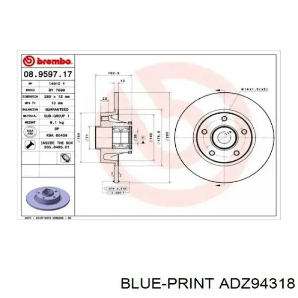 Disco de freno trasero Renault Trafic 2 FL
