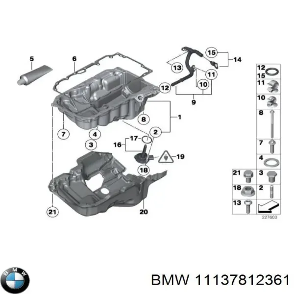 Cárter de aceite del motor 7812361 BMW