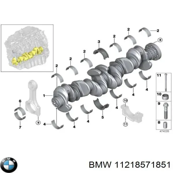 Cigüeñal del motor BMW 3 