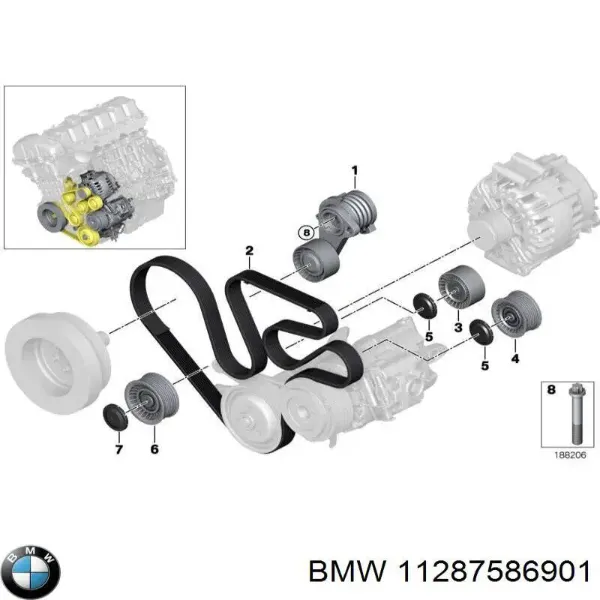 Correa de alternador 11287586901 BMW