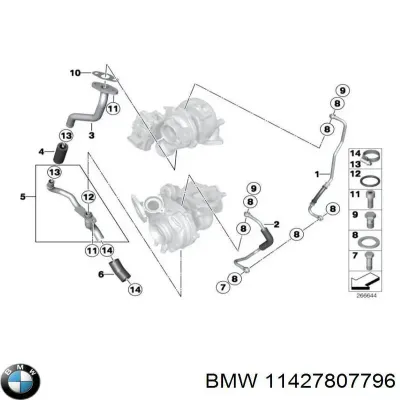 Tubo (Manguera) Para Drenar El Aceite De Una Turbina BMW 11427807796
