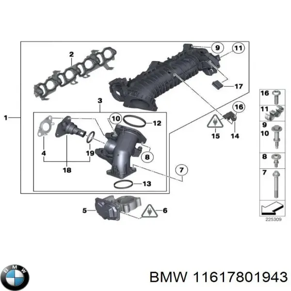Junta cuerpo mariposa BMW 1 E81, E87