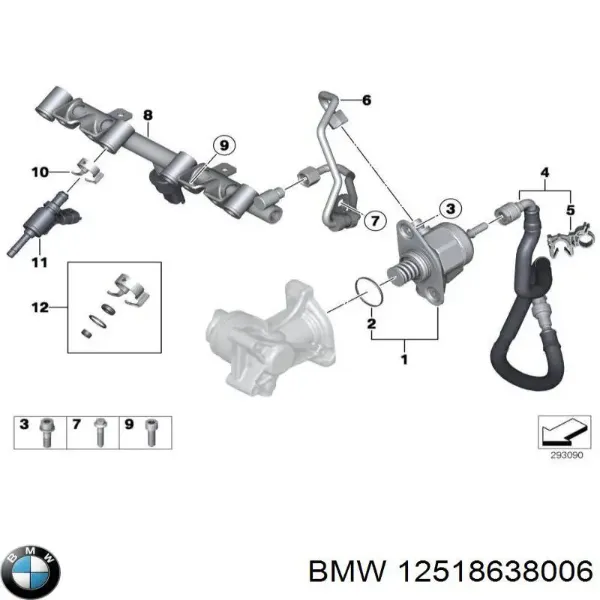 Copela de amortiguador trasero 12518638006 BMW