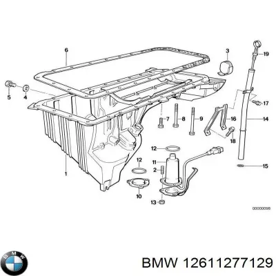 Anillo de sellado del sensor de nivel de aceite BMW 12611277129