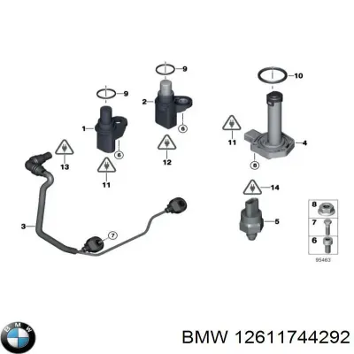 Anillo de sellado del sensor de nivel de aceite BMW 12611744292