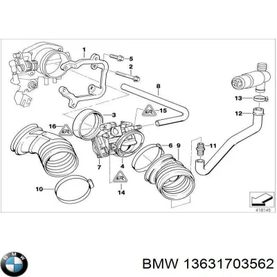 Sensor, posición mariposa BMW 13631703562