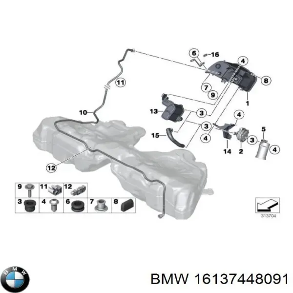 Valvula De Adsorcion De Vapor De Combustible BMW 5 F10