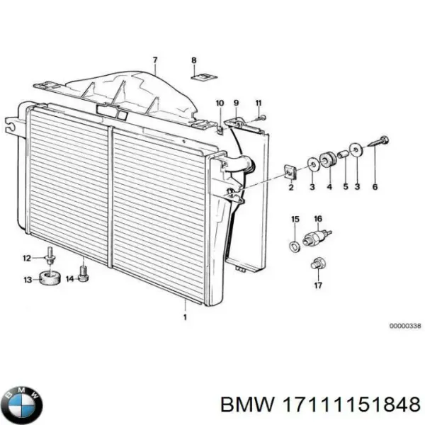 Radiador 17111151848 BMW