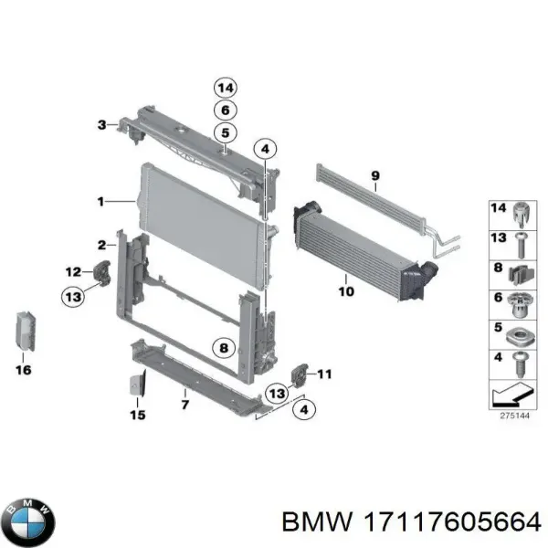 Intercooler 17117605664 BMW