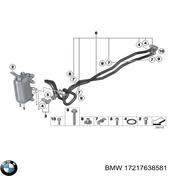 Radiador de refrigeración de la transmisión 17217638581 BMW