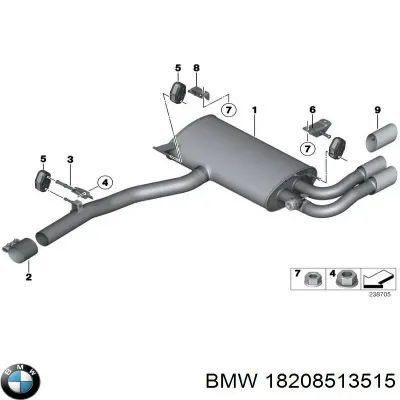 Soporte, silenciador BMW 18208513515