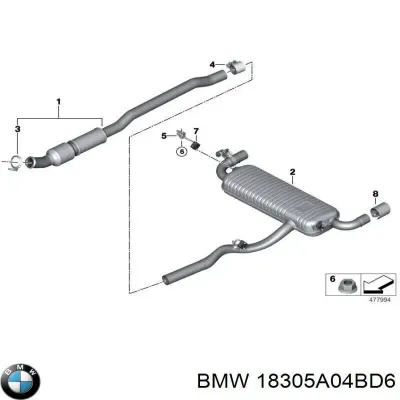 Abrazadera Del Colector De Escape BMW 18305A04BD6