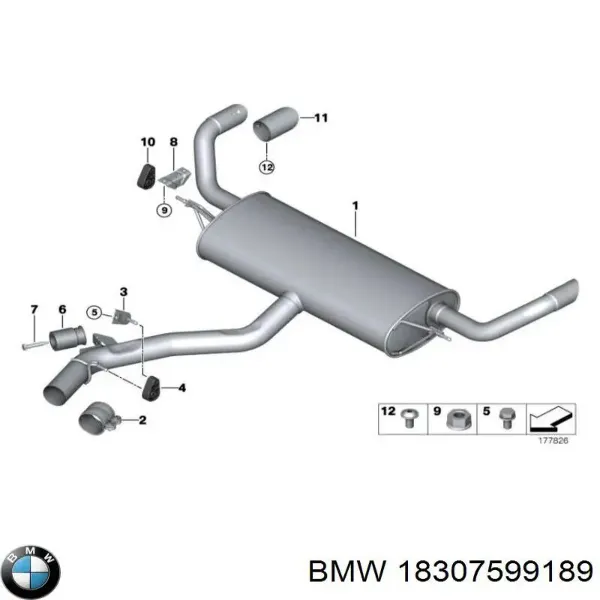 Cola de escape 18307599189 BMW