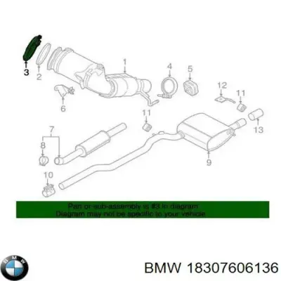 Abrazadera Del Colector De Escape BMW 18307606136
