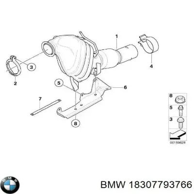 Abrazadera de silenciador trasera BMW 18307793766