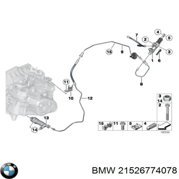 Cilindro maestro de embrague 21526774078 BMW