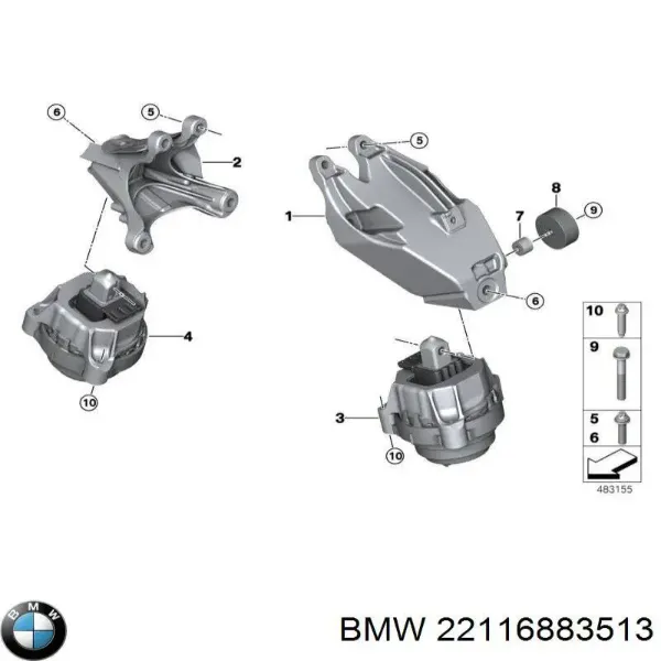 Soporte izquierdo del motor 188652 Febi