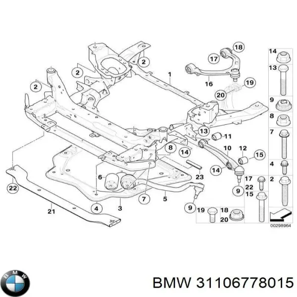 Silentblock de suspensión delantero inferior BMW X6 E72