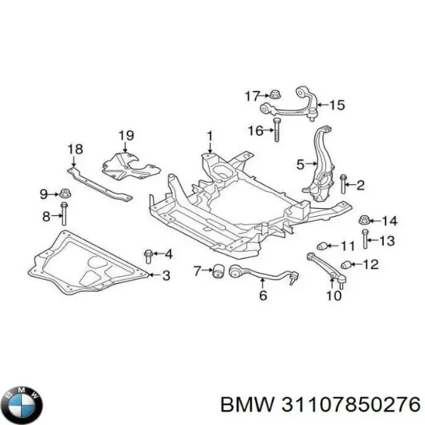 Abrazadera de tubo de escape trasera 31107850276 BMW