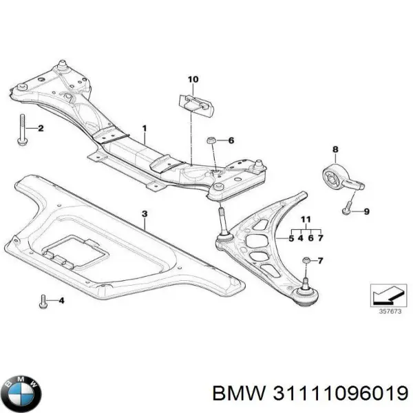 Subchasis delantero soporte motor BMW 3 