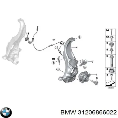 Tornillo de cubo BMW 31206866022