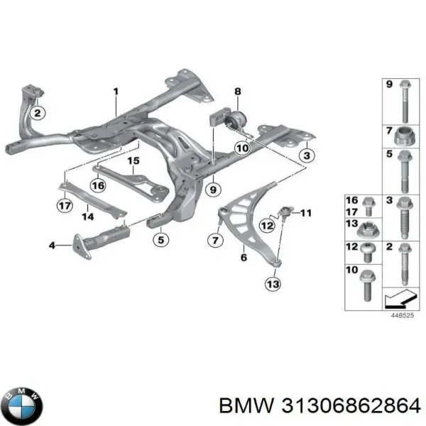 31306862864 BMW Soporte de barra estabilizadora delantera