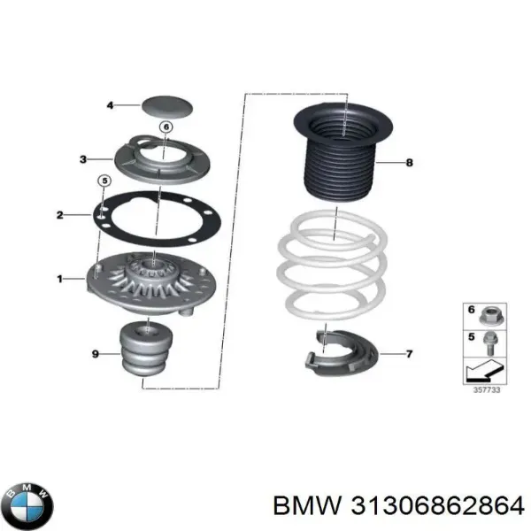 Soporte de barra estabilizadora delantera BMW 31306862864 precio, desde