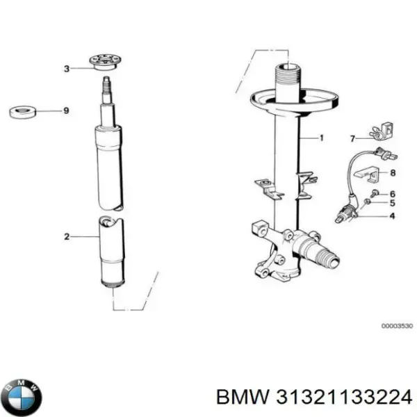 Amortiguador delantero BMW 3 E30