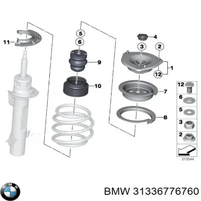 Cuerpo intermedio Inyector superior BMW 31336776760